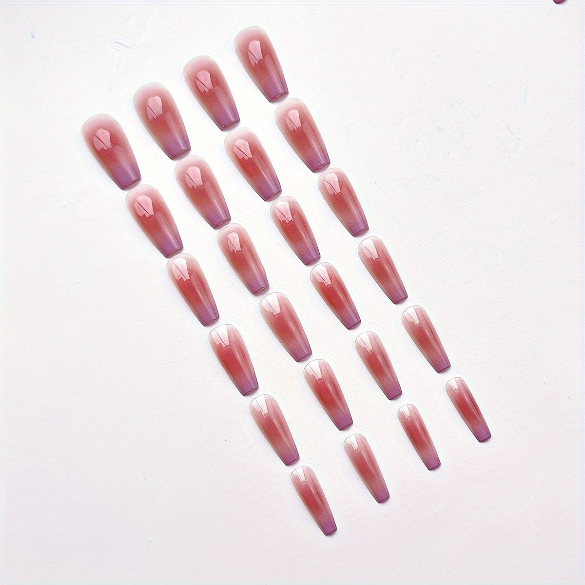 24pcs Glossy Long Ballerina Nails F622