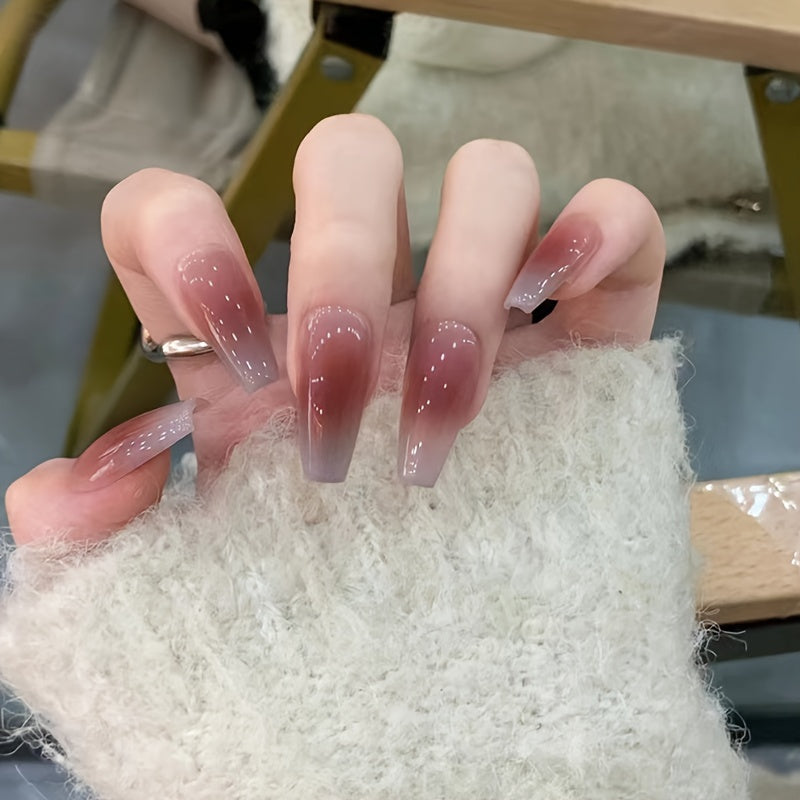 24pcs Glossy Long Ballerina Nails F622