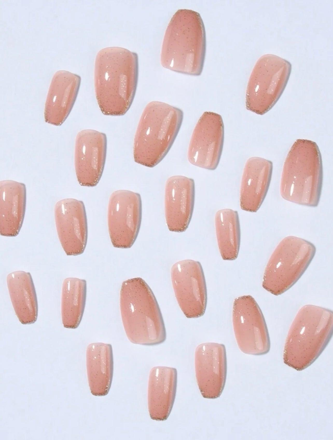 Short Square French Gradient Pink & White Nails