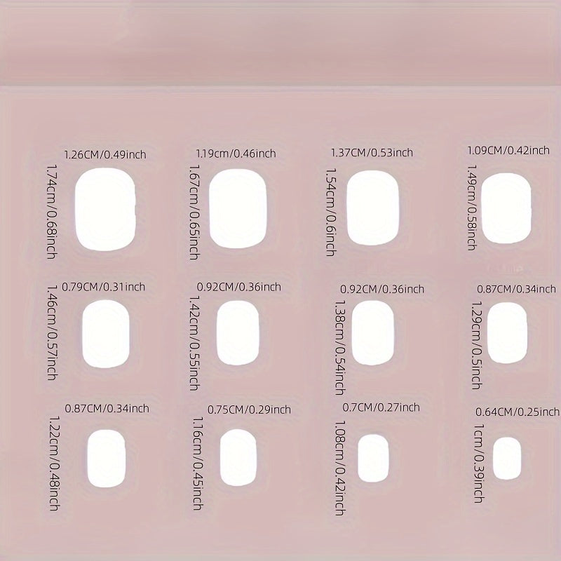 24pcs Set Glossy Pink & White French Tip Press-On Nails -F635