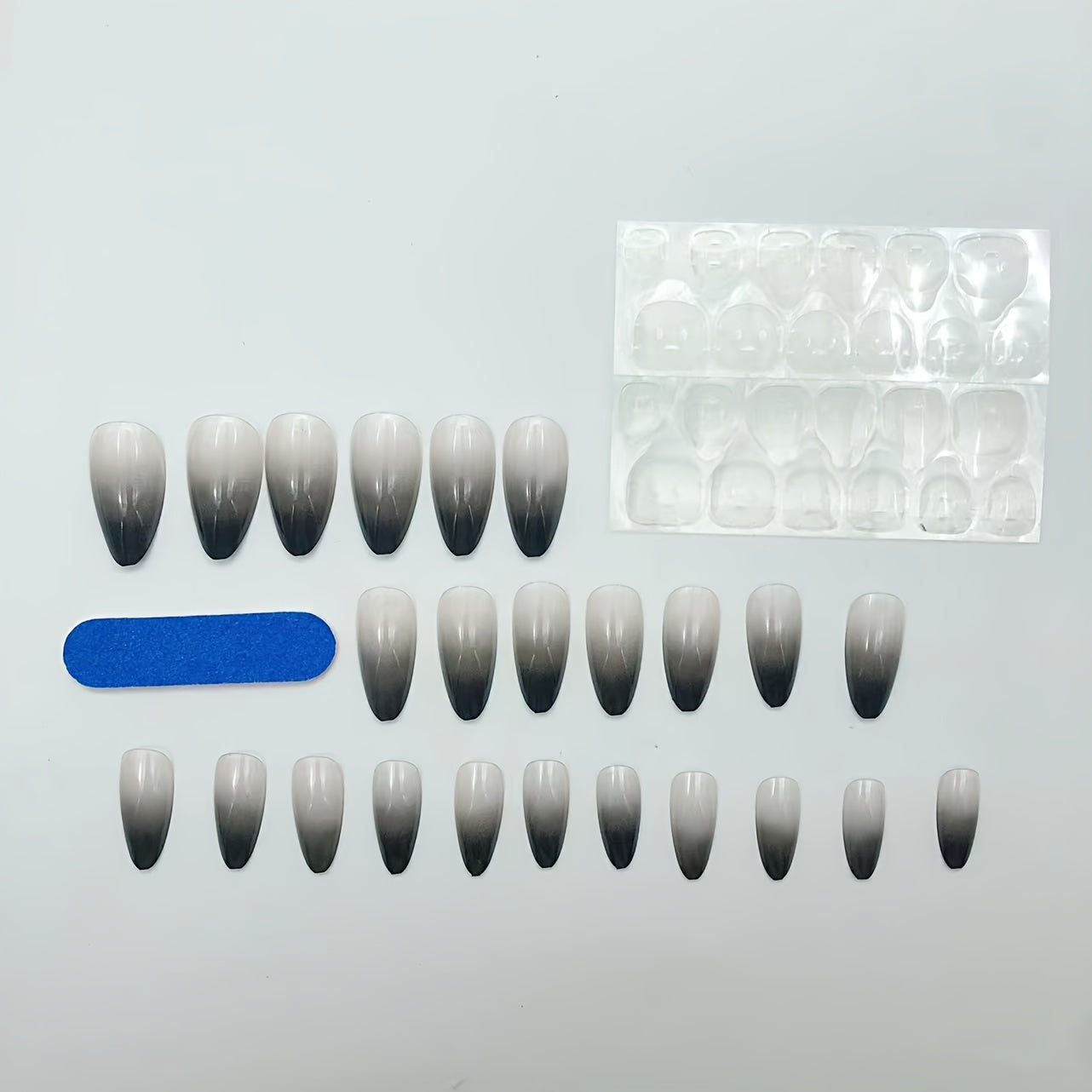 24pcs Glossy Medium Almond Fake Nails F623