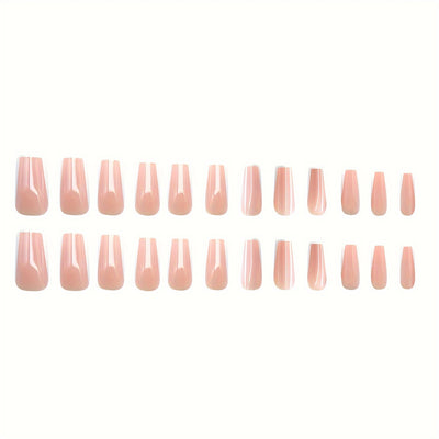 24pcs Glossy Medium Ballerina Fake Nails F624