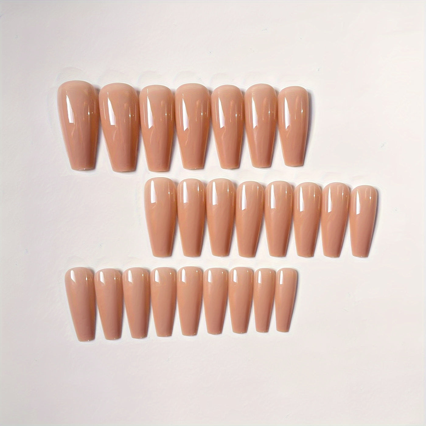 24 Pieces Of Wearable Nail Plates Nude Long Ballet Nail F605