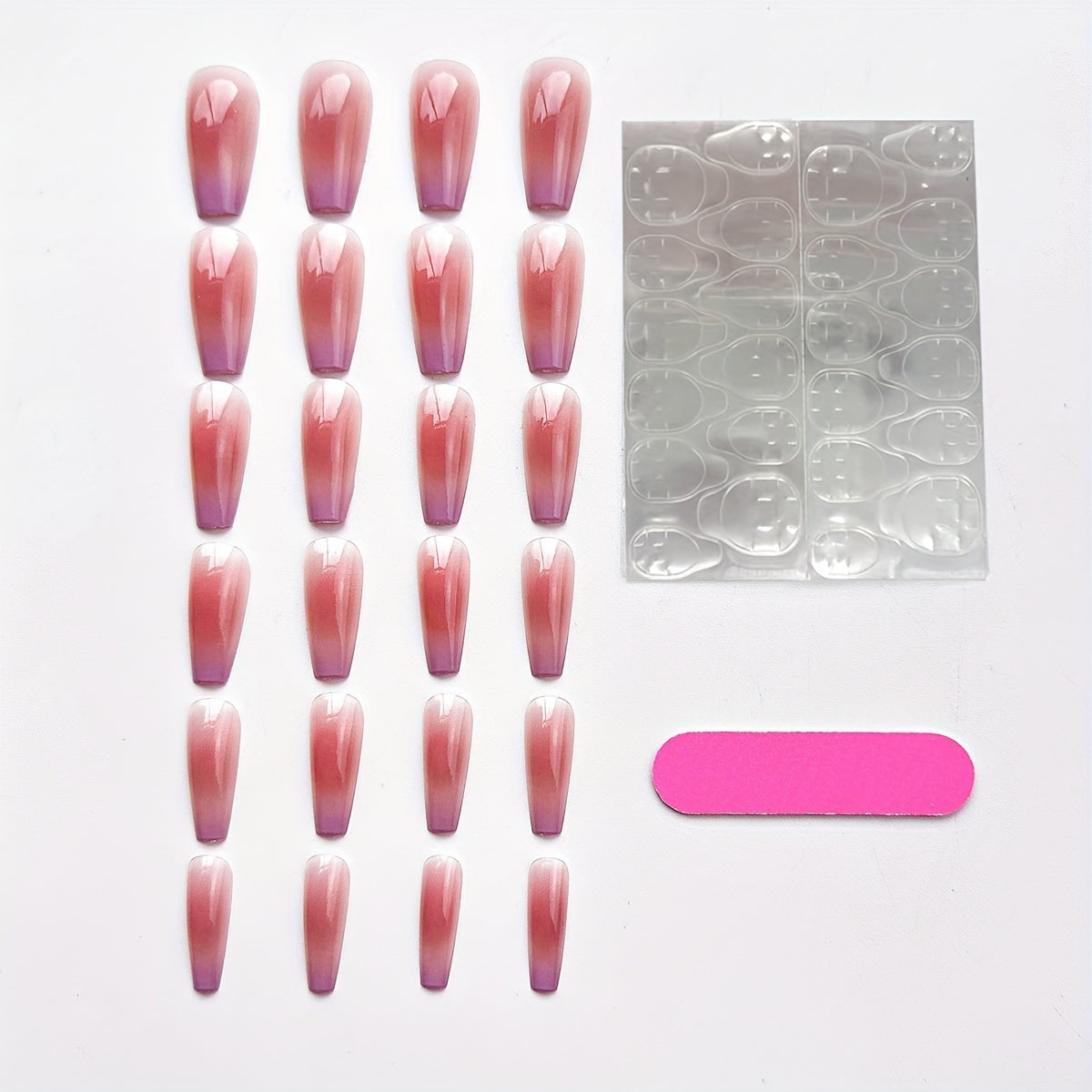 24pcs Glossy Long Ballerina Nails F622