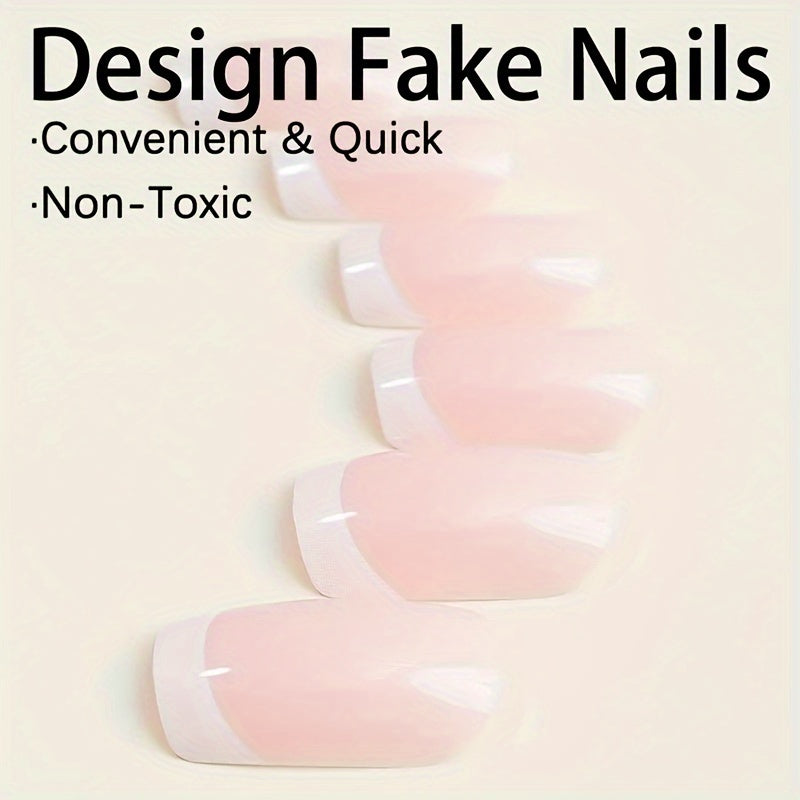 24pcs Chic Square Press-On Nails - F616