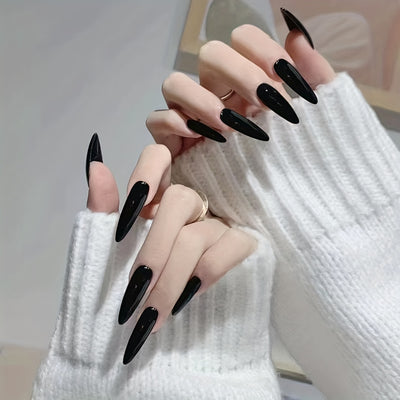 24pcs Punk Style Long Fake Nails F635