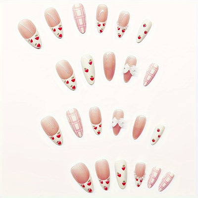 24-Piece Long Almond Shaped False Nails F608