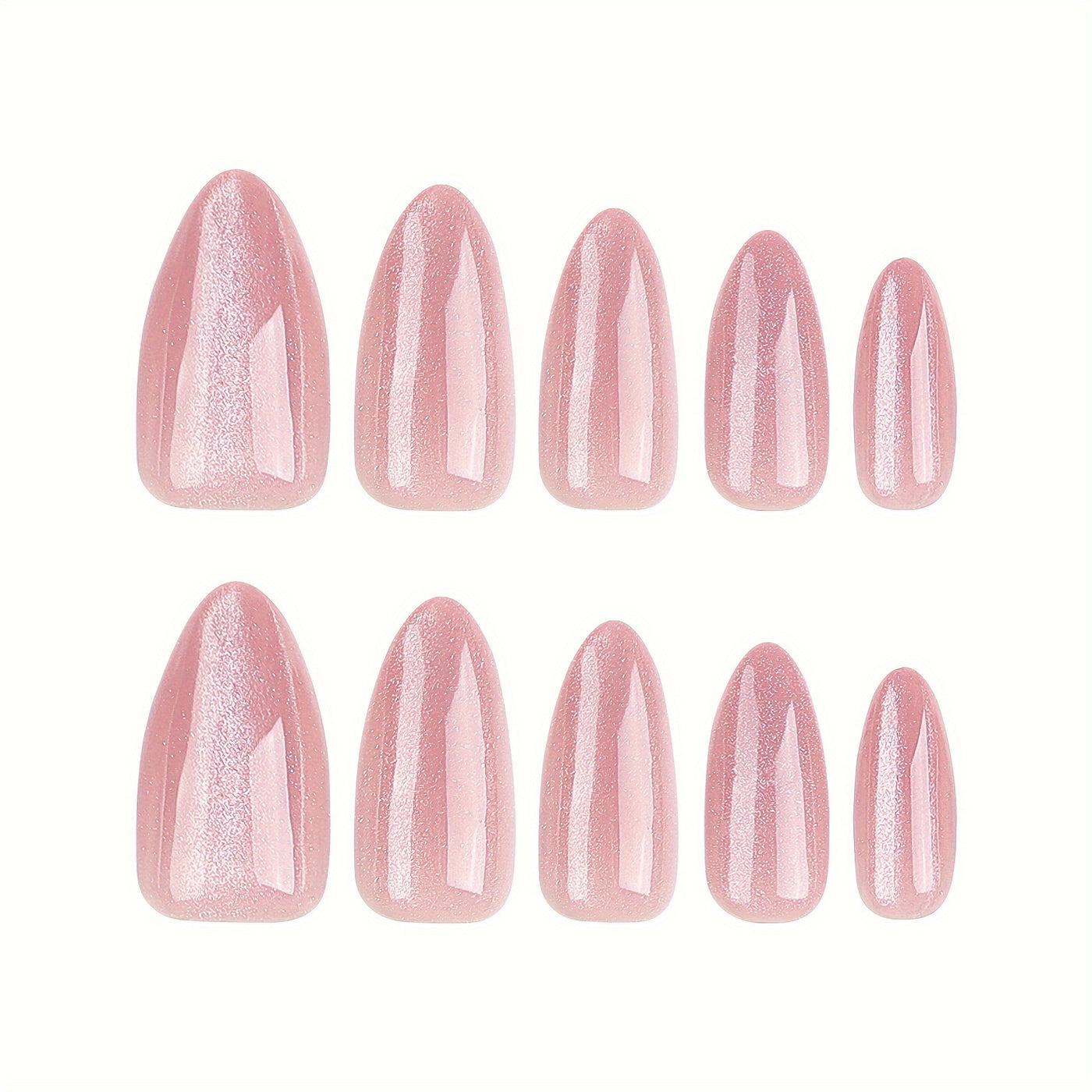 30-Piece Set Nude Almond Shaped Press-On Nails - F643