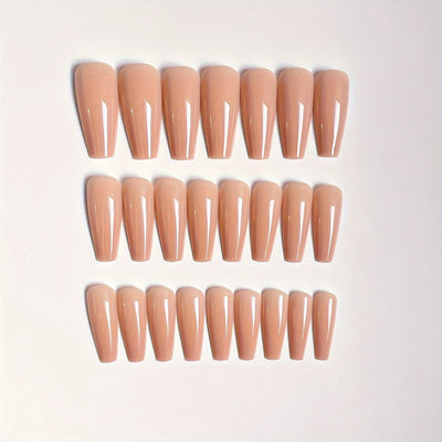 24 Pieces Of Wearable Nail Plates Nude Long Ballet Nail F605