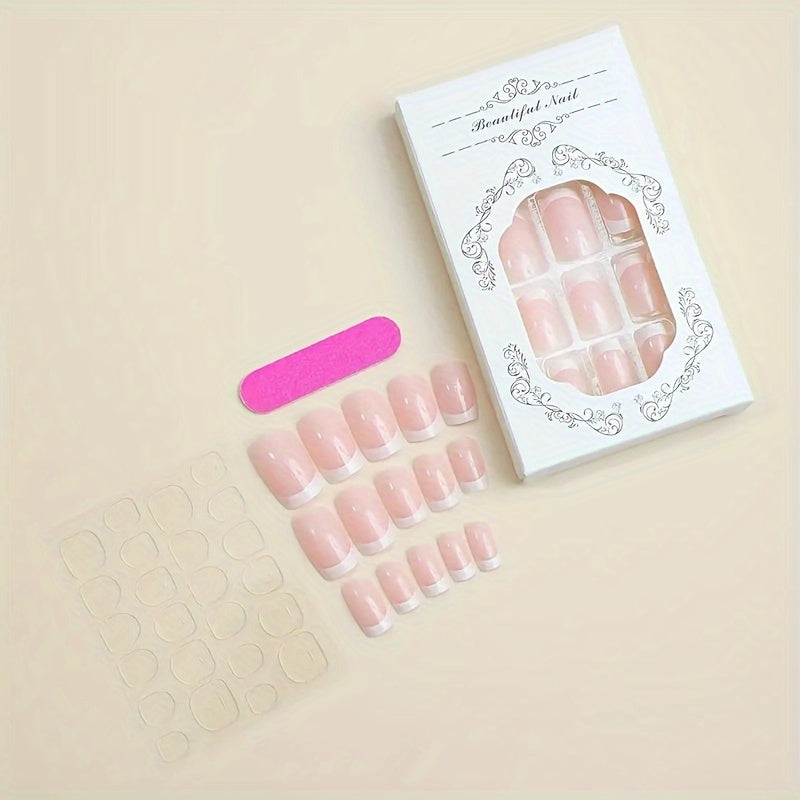 24pcs Chic Square Press-On Nails - F616