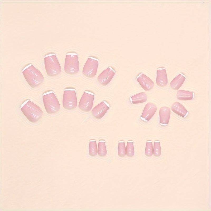 24pcs Nude Press On Nails F633