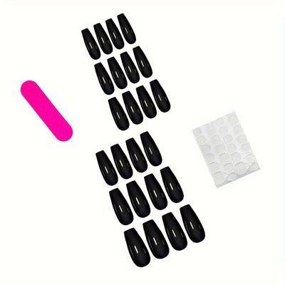 24pcs Long Coffin Press-On Nails F631