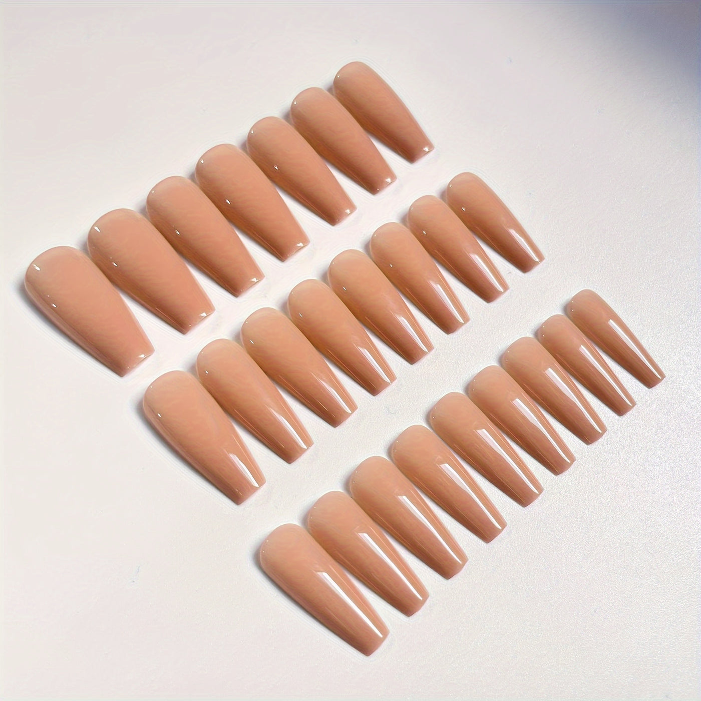 24 Pieces Of Wearable Nail Plates Nude Long Ballet Nail F605