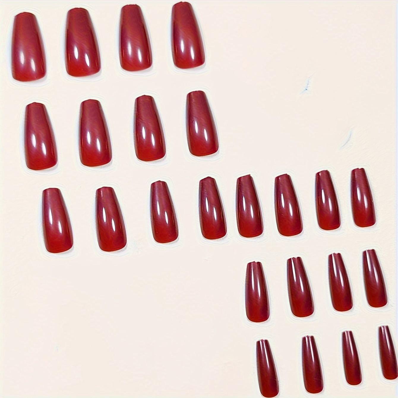 24pcs Chic Red Ballerina Press-On Nails Set - F615