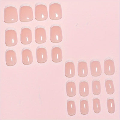 24Pcs French Manicure Press On Nails -F619